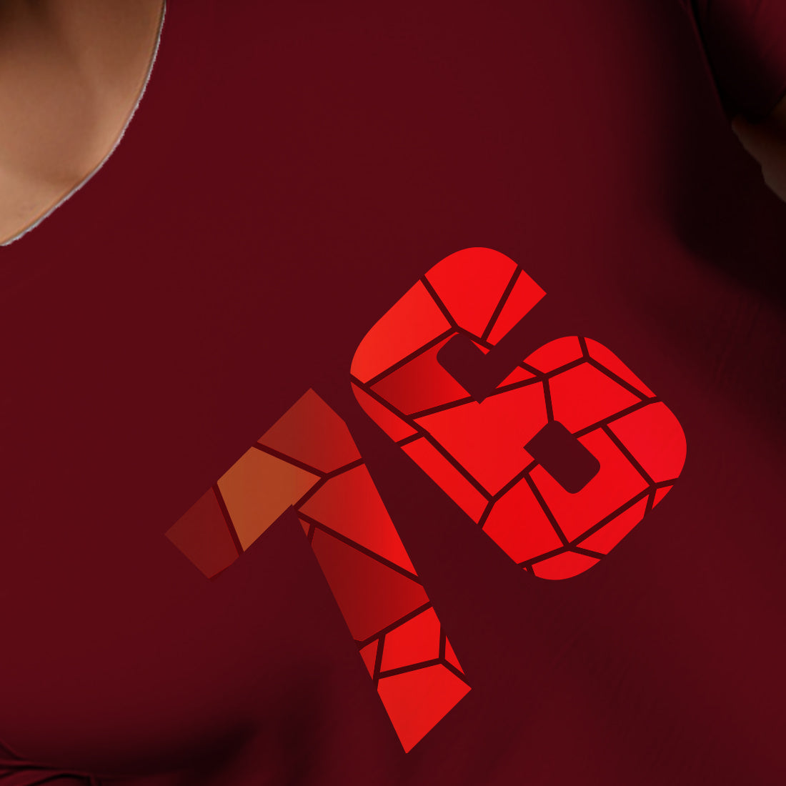 76 Number Men Unisex T-Shirt | Custom Number Graphic Tee (Maroon)