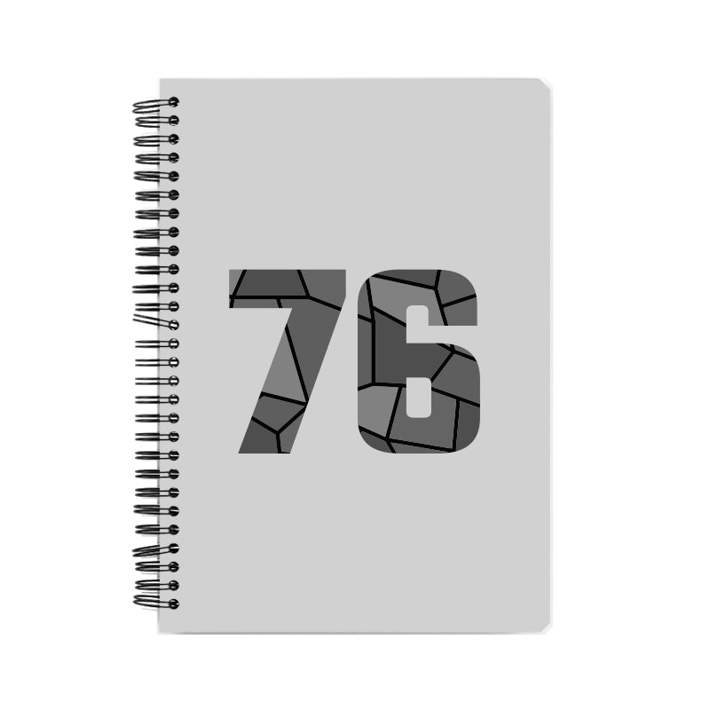 76 Number Notebook (Melange Grey, A5 Size, 100 Pages, Ruled, 6 Pack)