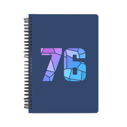 76 Number Notebook (Navy Blue, A5 Size, 100 Pages, Ruled, 6 Pack)