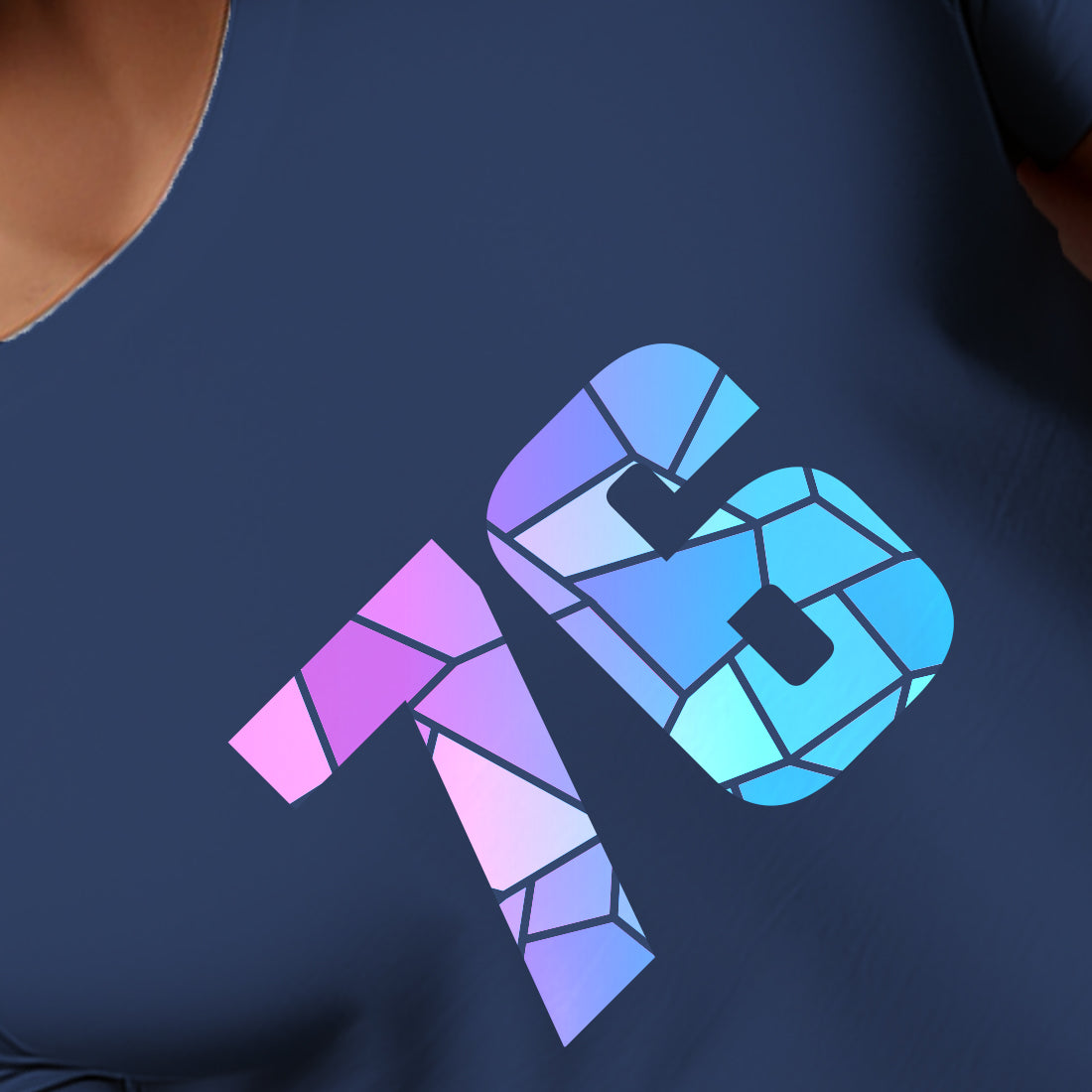 76 Number Men Unisex T-Shirt | Custom Number Graphic Tee (Navy Blue)