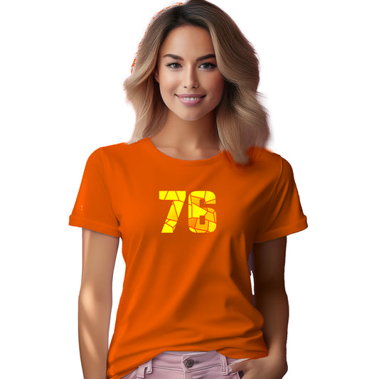 76 Number Women T-Shirt (Orange)