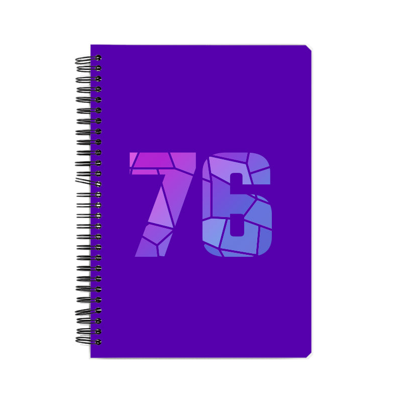 76 Number Notebook (Purple, A5 Size, 100 Pages, Ruled, 6 Pack)