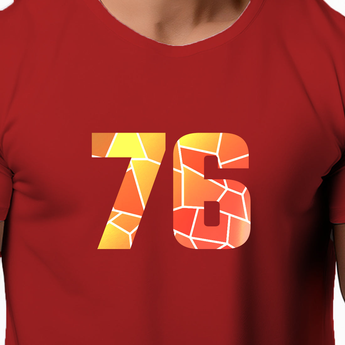 76 Number Men Unisex T-Shirt | Custom Number Graphic Tee (Red)