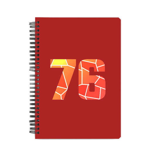 76 Number Notebook (Red, A5 Size, 100 Pages, Ruled, 6 Pack)