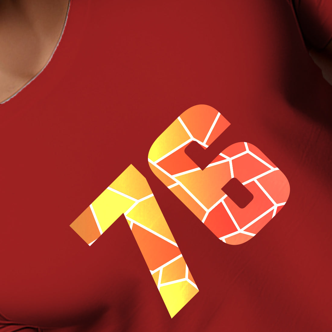 76 Number Men Unisex T-Shirt | Custom Number Graphic Tee (Red)