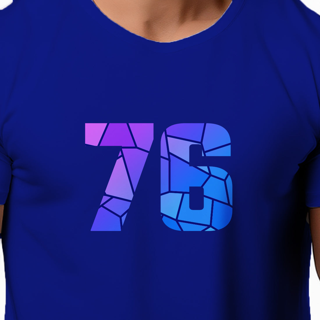 76 Number Men Unisex T-Shirt | Custom Number Graphic Tee (Royal Blue)