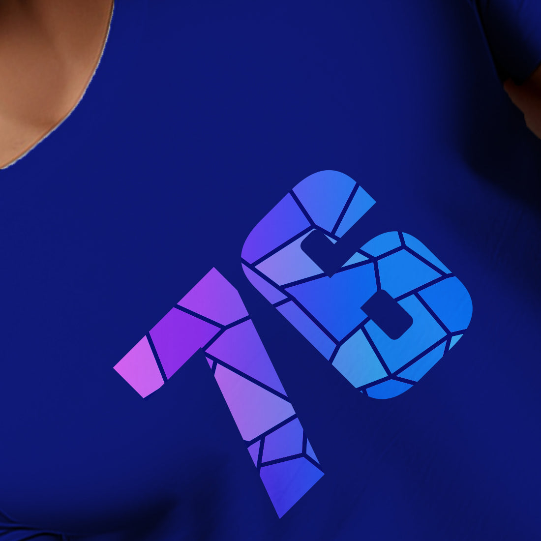 76 Number Men Unisex T-Shirt | Custom Number Graphic Tee (Royal Blue)