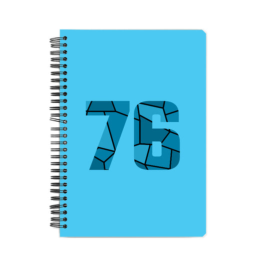 76 Number Notebook (Sky Blue, A5 Size, 100 Pages, Ruled, 6 Pack)