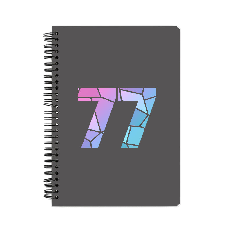 77 Number Notebook (Charcoal Grey, A5 Size, 100 Pages, Ruled, 6 Pack)