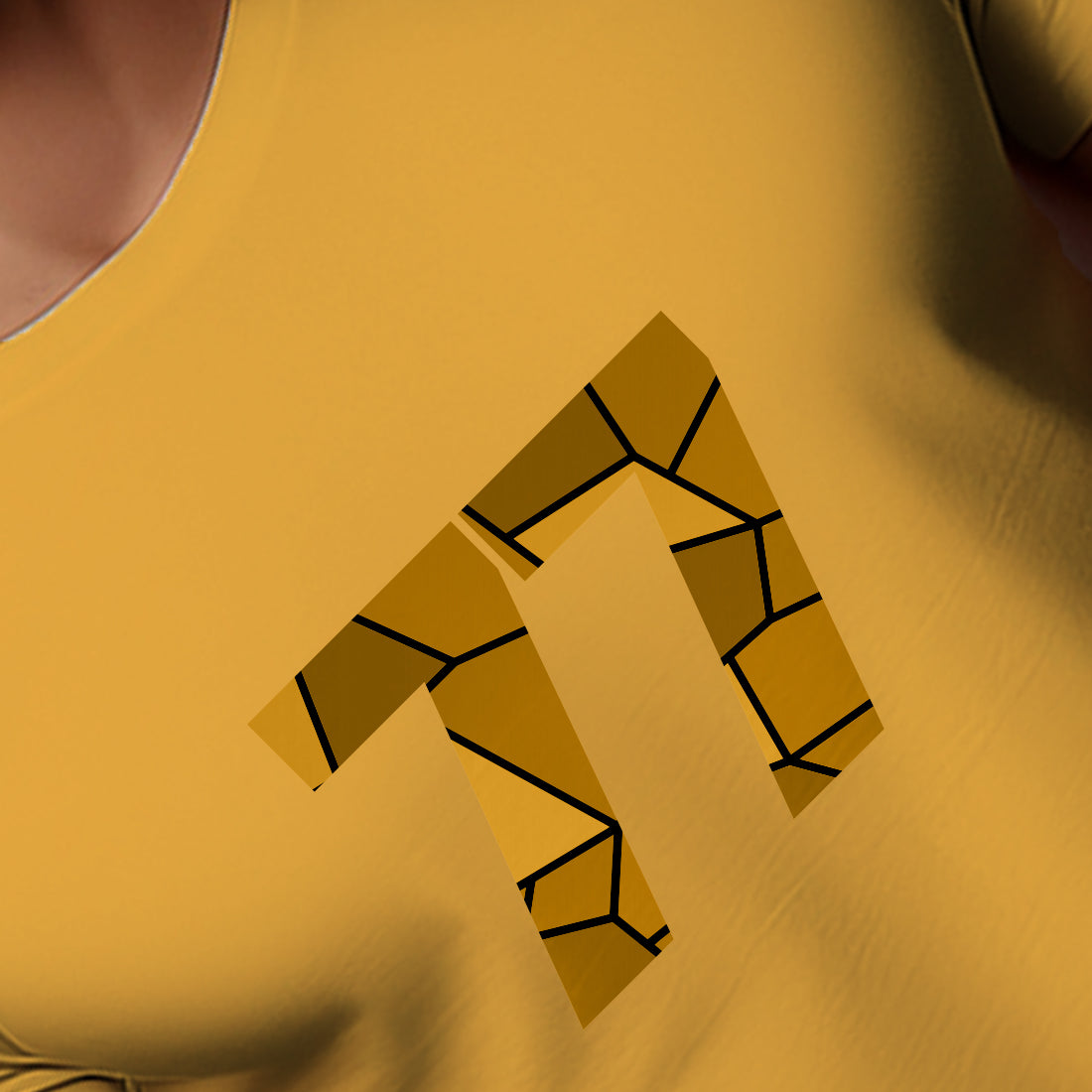 77 Number Men Unisex T-Shirt | Custom Number Graphic Tee (Golden Yellow)