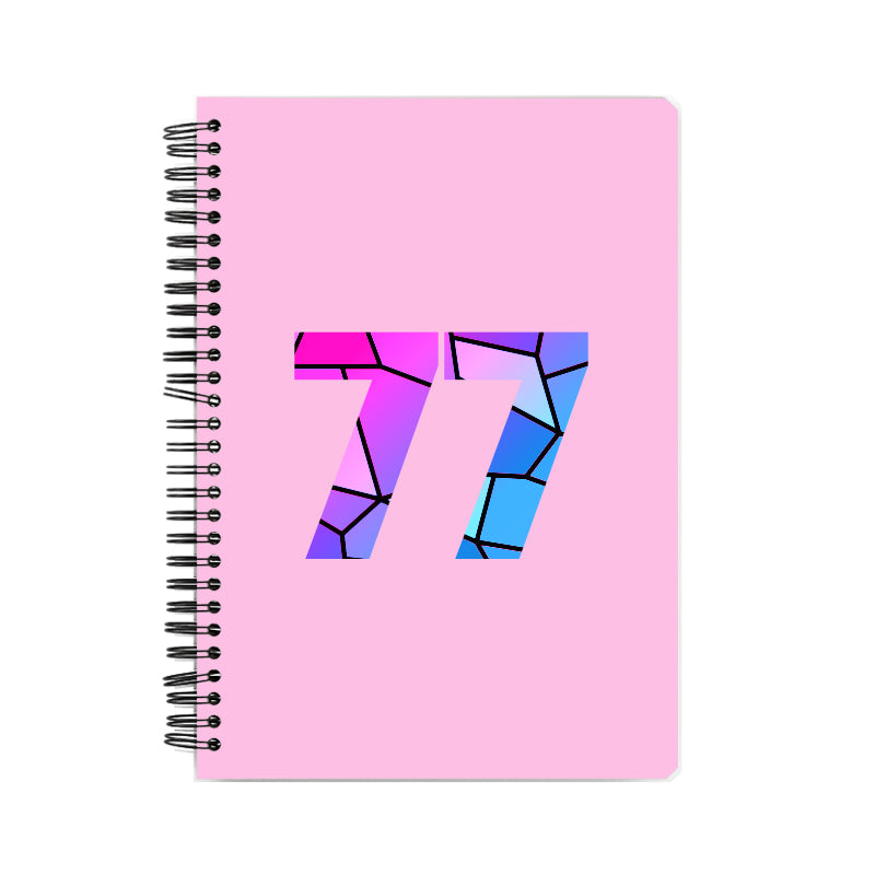 77 Number Notebook (Light Pink, A5 Size, 100 Pages, Ruled, 6 Pack)