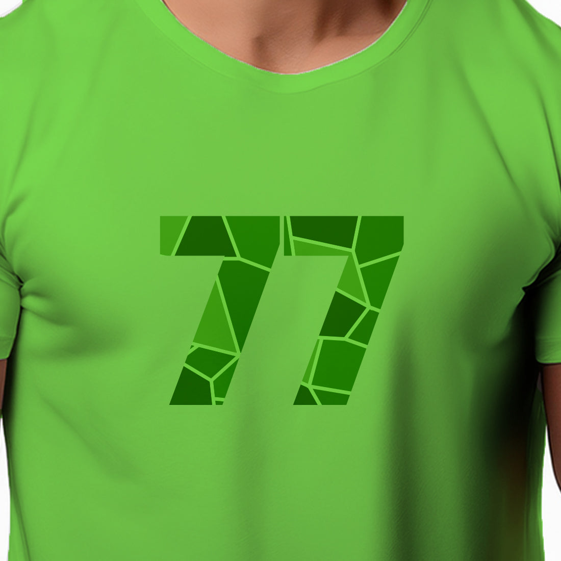 77 Number Men Unisex T-Shirt | Custom Number Graphic Tee (Liril Green)