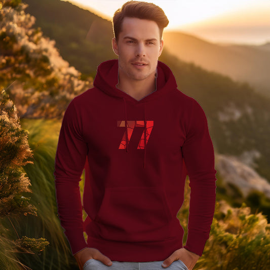 77 Number Unisex Hoodie (Maroon)