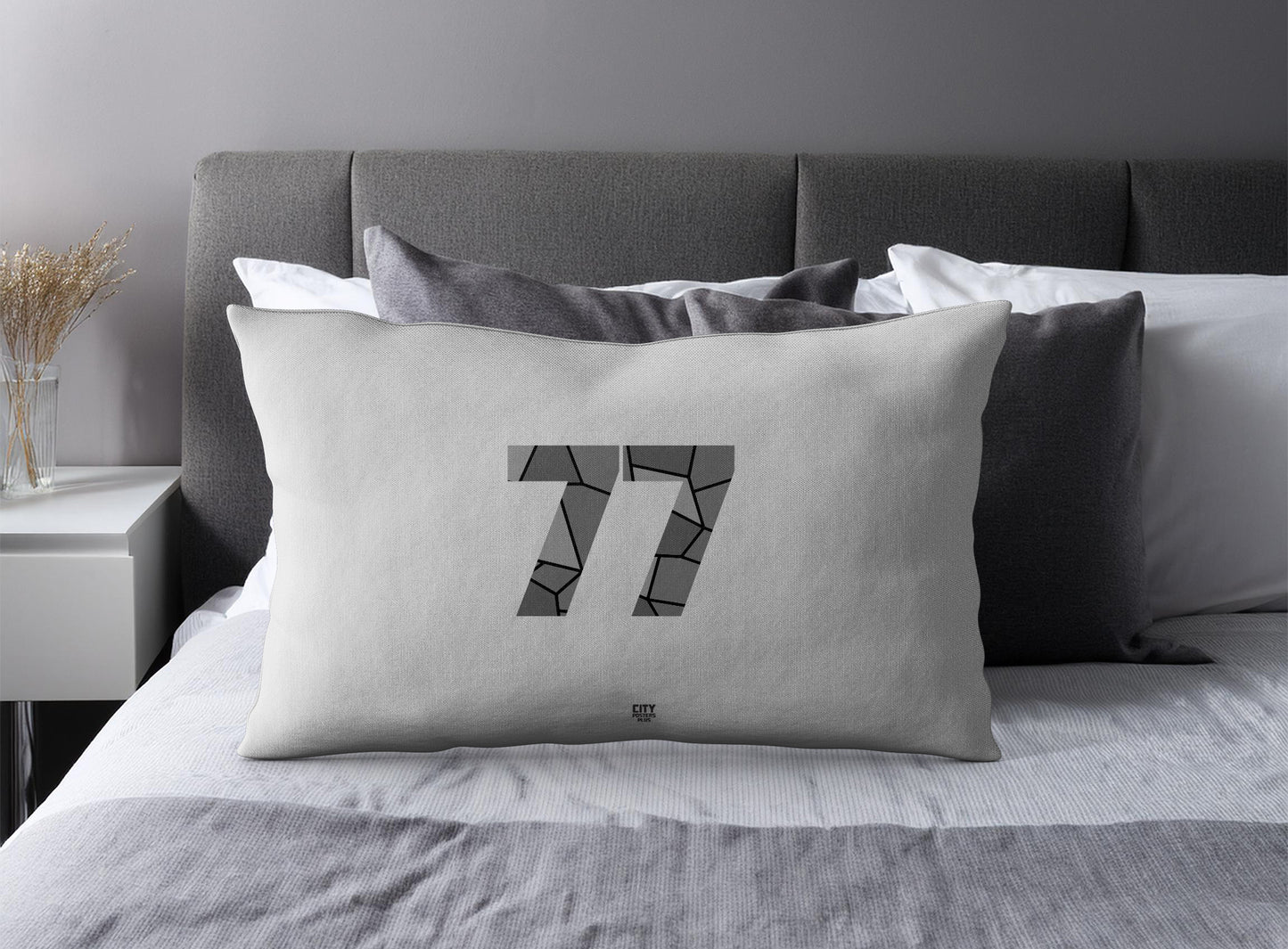 77 Number Pillow Case (Melange Grey)