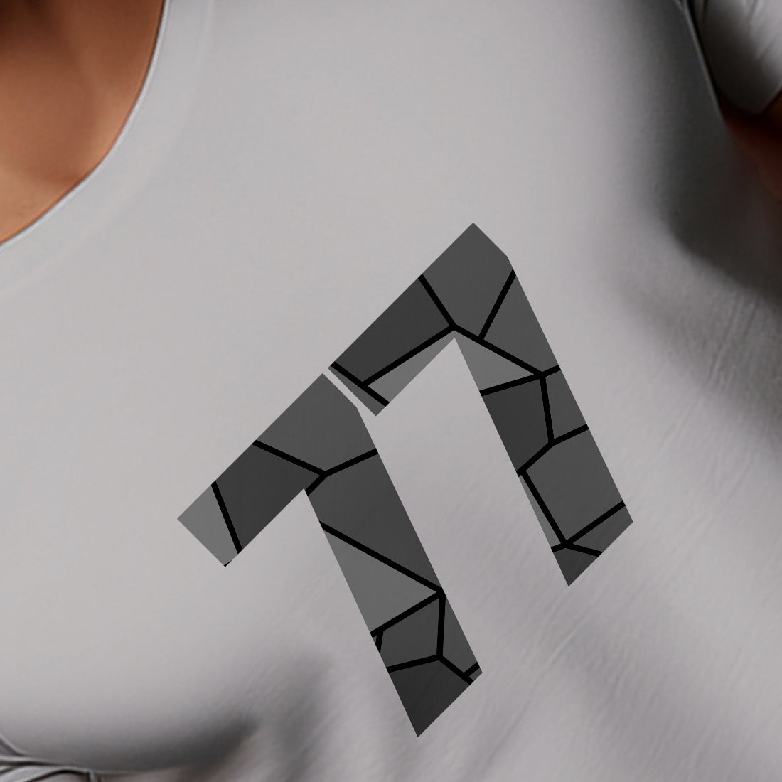 77 Number Men Unisex T-Shirt | Custom Number Graphic Tee (Melange Grey)