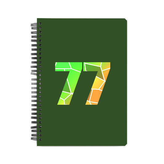 77 Number Notebook (Olive Green, A5 Size, 100 Pages, Ruled, 6 Pack)