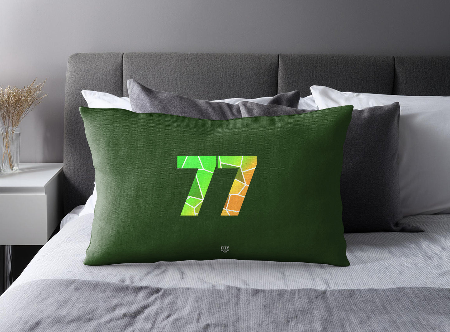 77 Number Pillow Case (Olive Green)