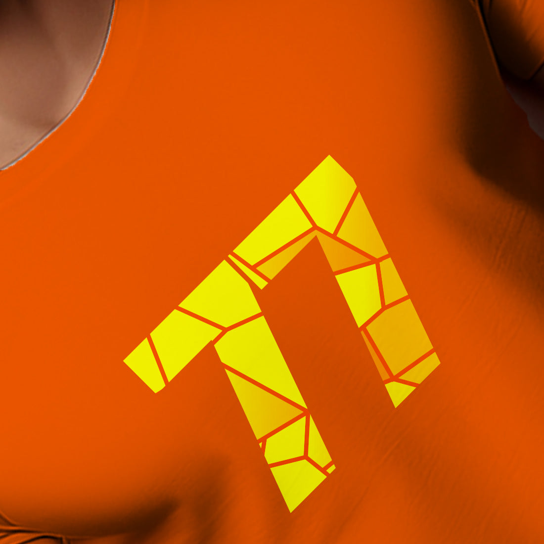 77 Number Men Unisex T-Shirt | Custom Number Graphic Tee (Orange)
