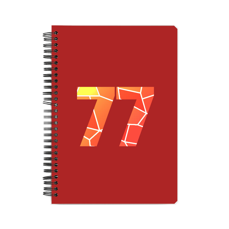 77 Number Notebook (Red, A5 Size, 100 Pages, Ruled, 6 Pack)