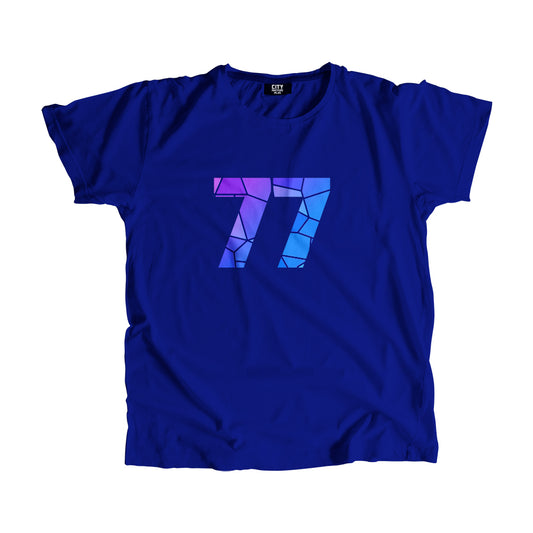 77 Number Men Unisex T-Shirt | Custom Number Graphic Tee (Royal Blue)