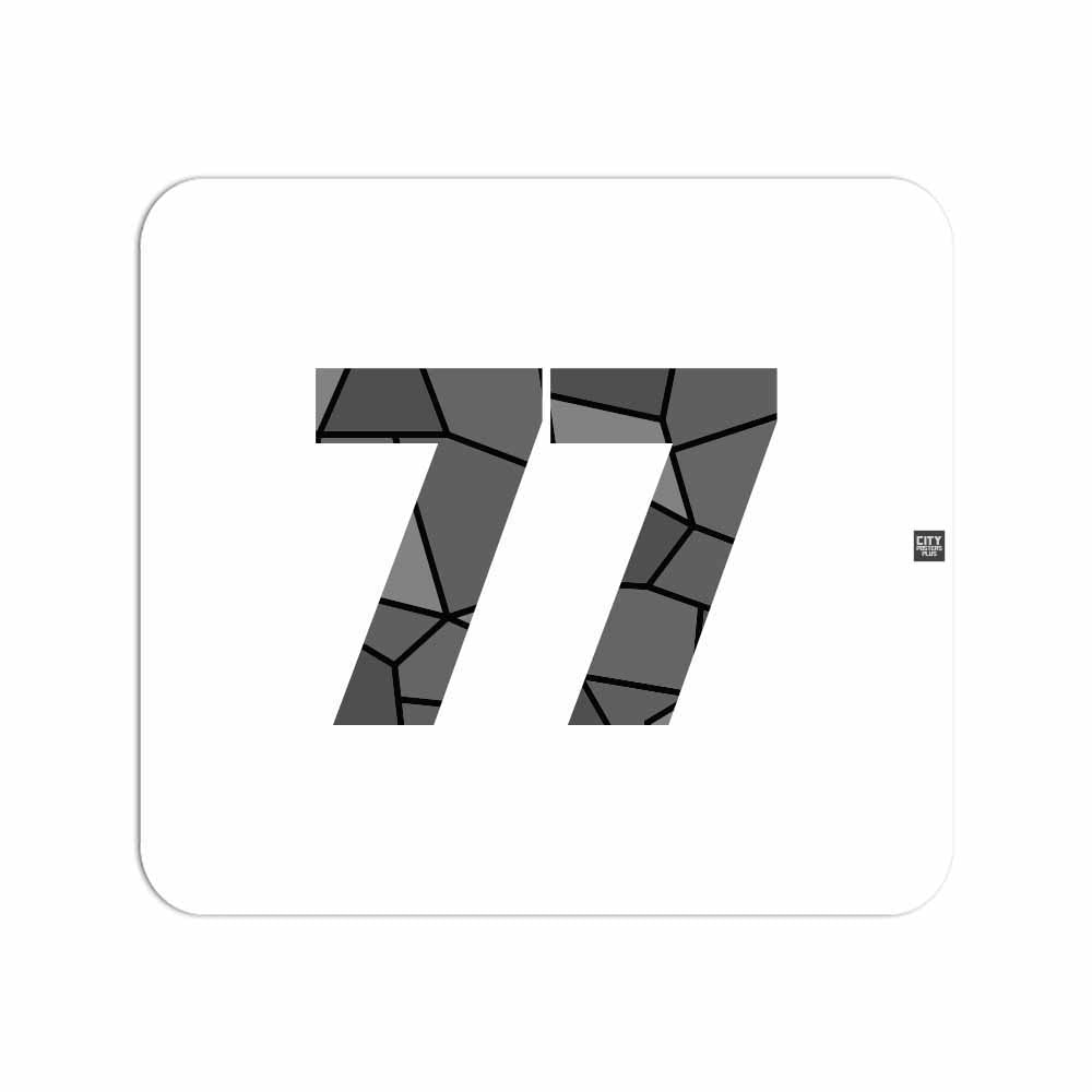 77 Number Mousepad (White)