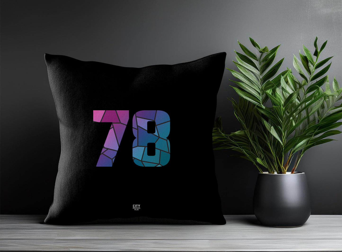 78 Number Pillow Case (Black)