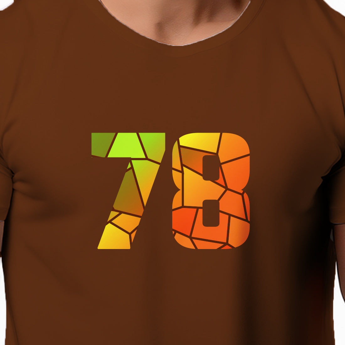 78 Number Men Unisex T-Shirt | Custom Number Graphic Tee (Brown)