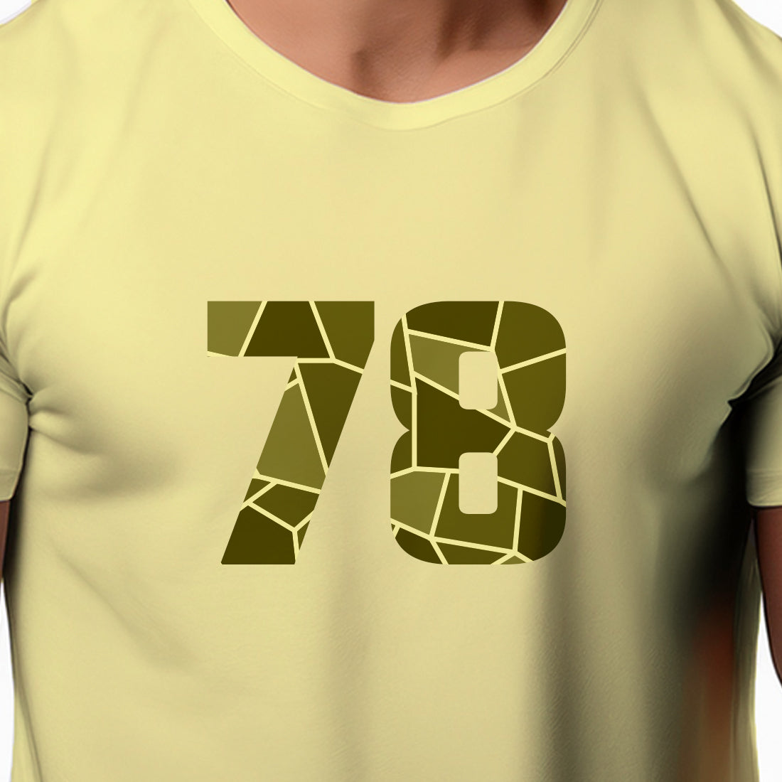 78 Number Men Unisex T-Shirt | Custom Number Graphic Tee (Butter Yellow)