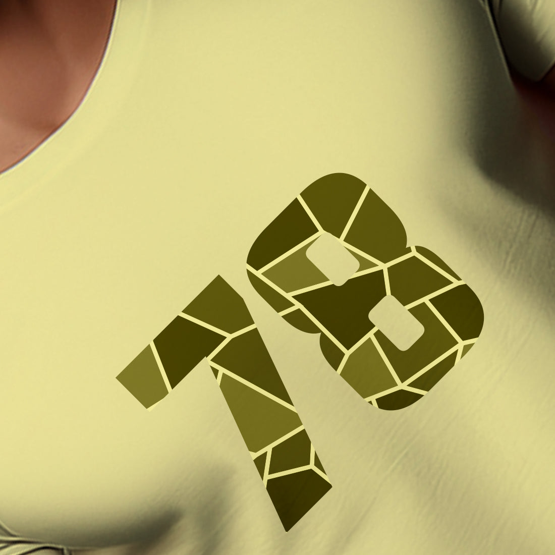 78 Number Men Unisex T-Shirt | Custom Number Graphic Tee (Butter Yellow)