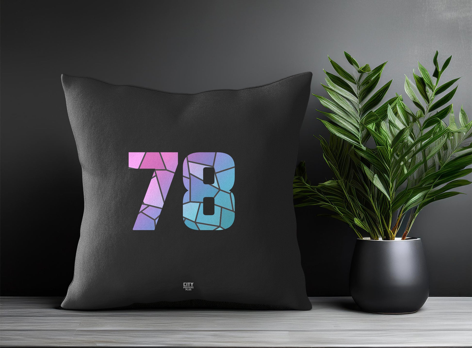 78 Number Pillow Case (Charcoal Grey)