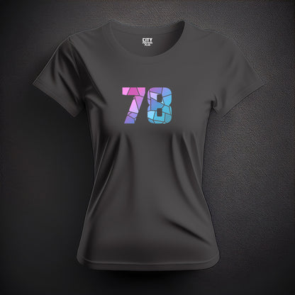 78 Number Women T-Shirt (Charcoal Grey) | Stylish Numeric Graphic Tee