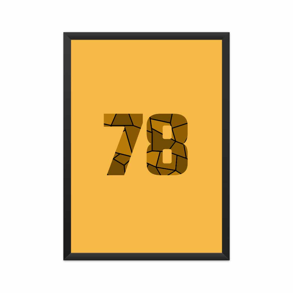 78 Number Framed Poster