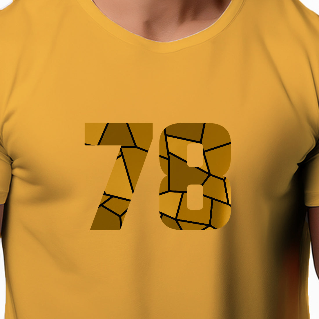 78 Number Men Unisex T-Shirt (Golden Yellow)