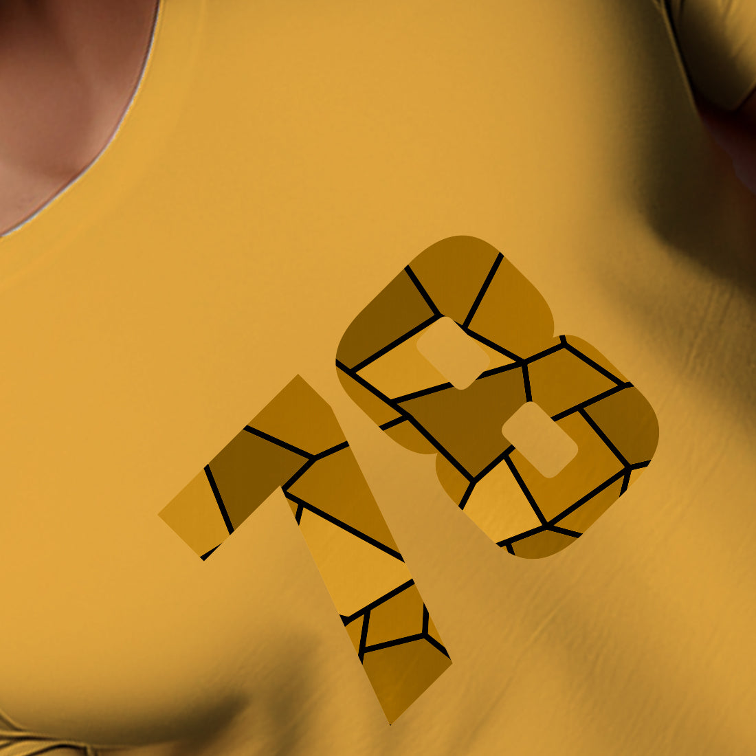 78 Number Men Unisex T-Shirt (Golden Yellow)