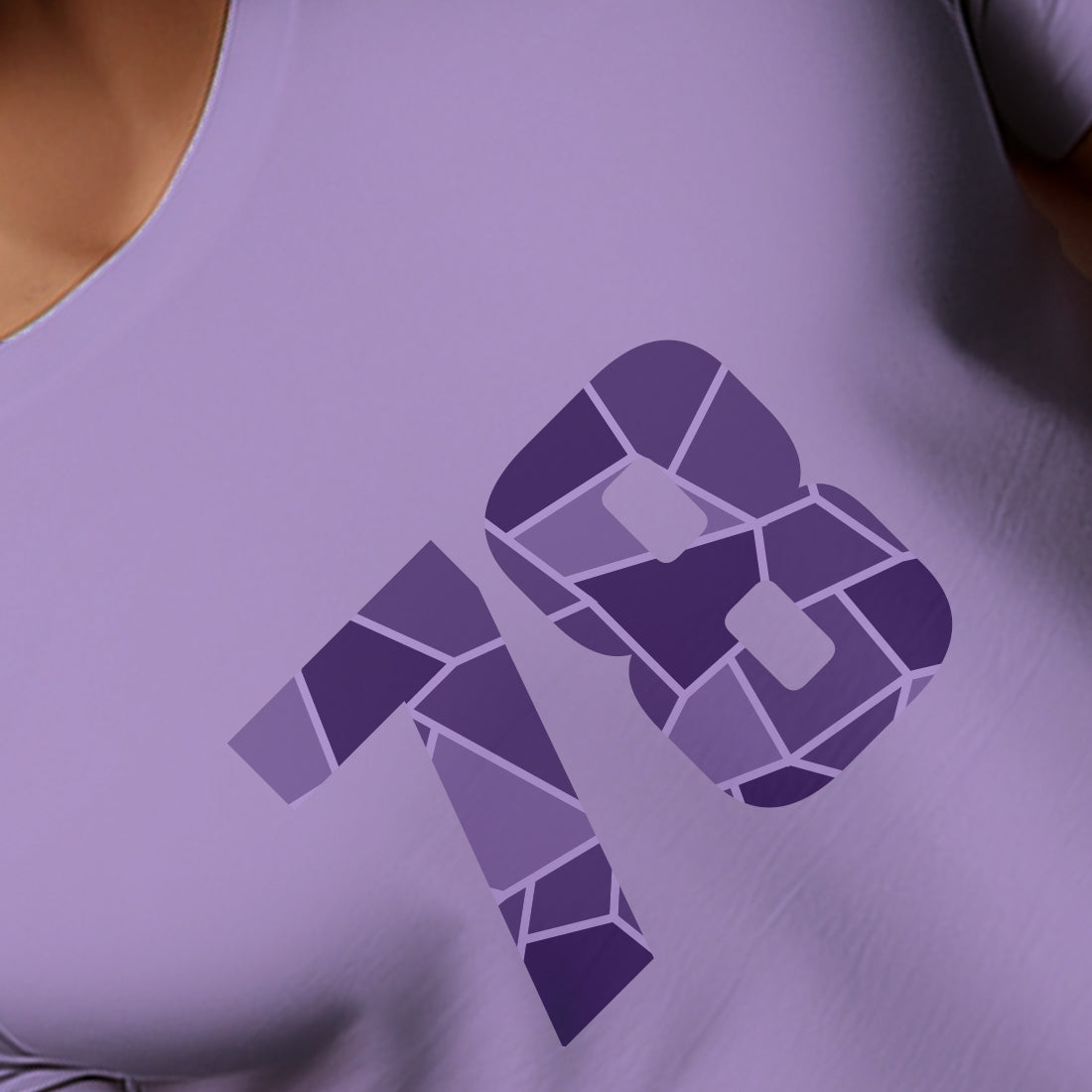 78 Number Men Unisex T-Shirt | Custom Number Graphic Tee (Iris Lavender)