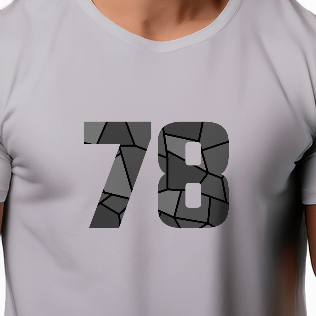 78 Number Men Unisex T-Shirt | Custom Number Graphic Tee (Melange Grey)