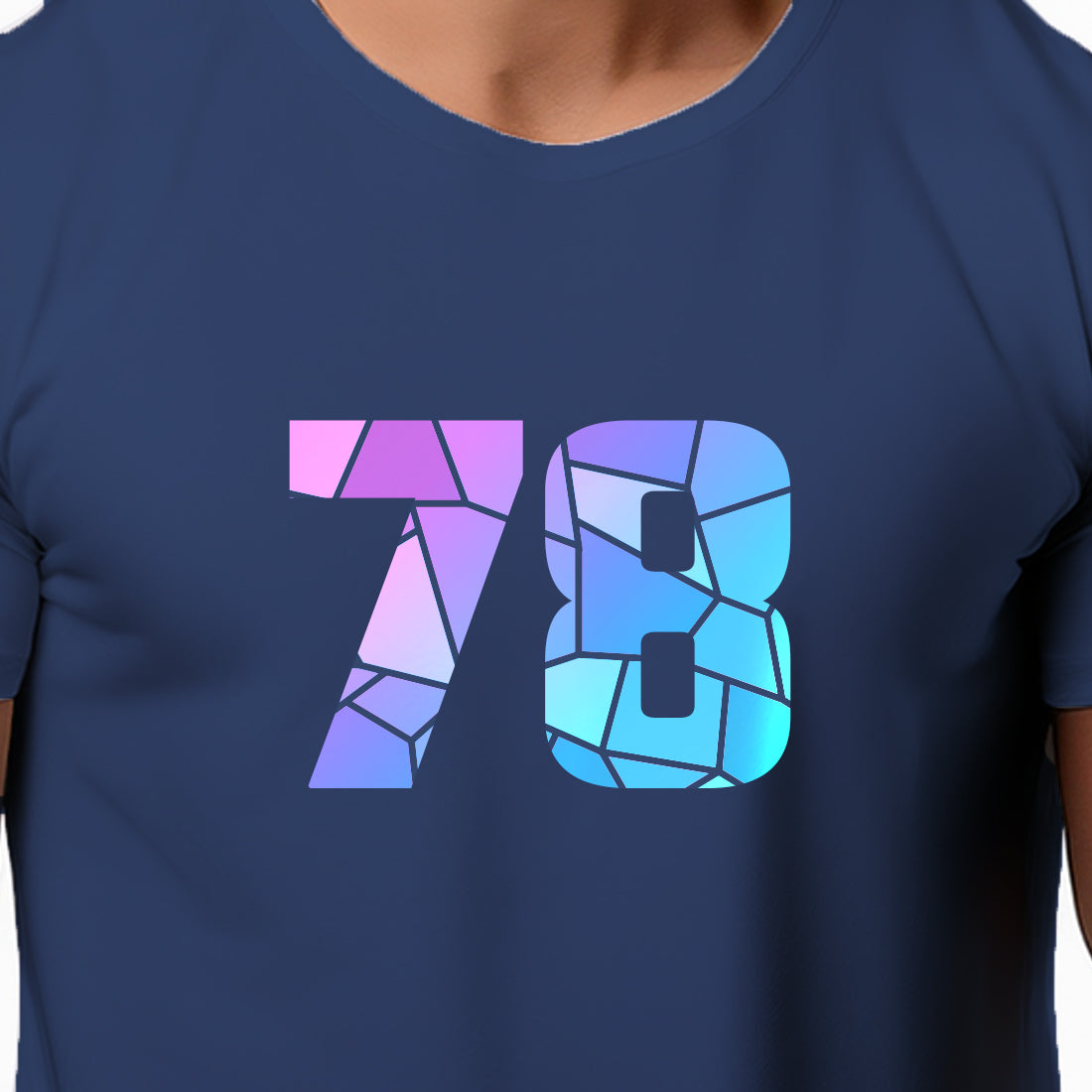 78 Number Men Unisex T-Shirt | Custom Number Graphic Tee (Navy Blue)