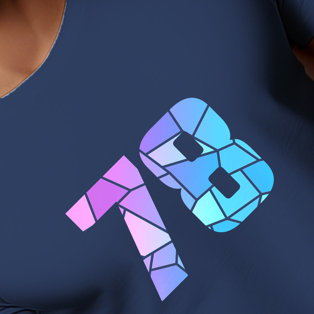 78 Number Men Unisex T-Shirt | Custom Number Graphic Tee (Navy Blue)