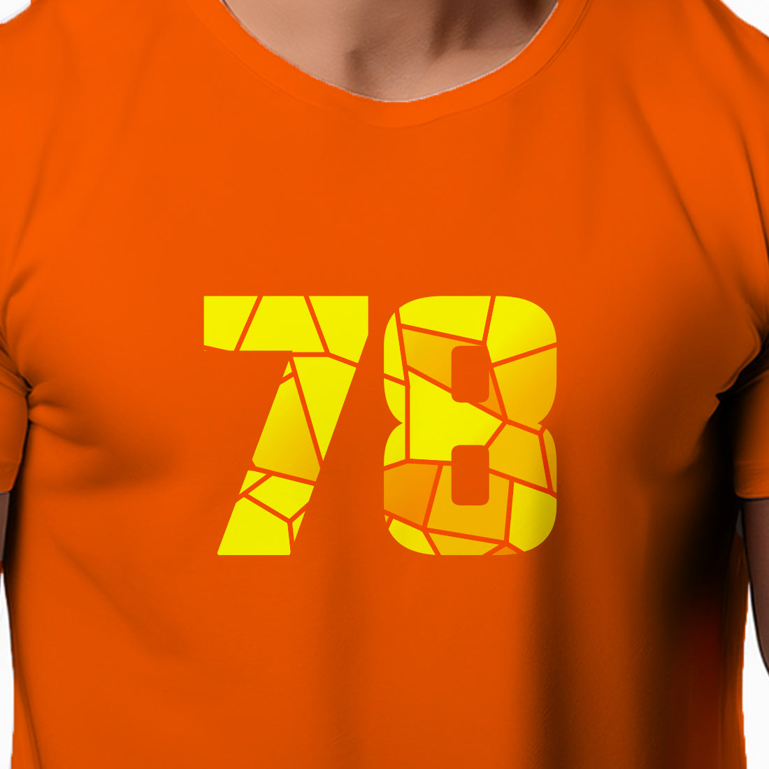 78 Number Men Unisex T-Shirt (Orange)