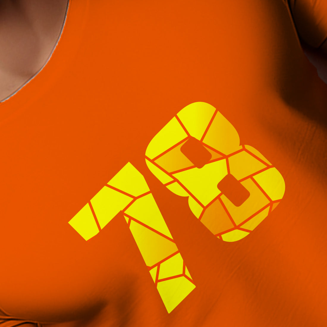 78 Number Men Unisex T-Shirt (Orange)