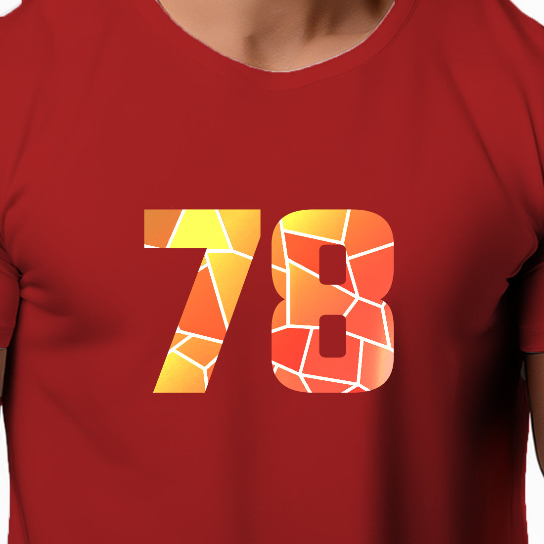 78 Number Men Unisex T-Shirt | Custom Number Graphic Tee (Red)