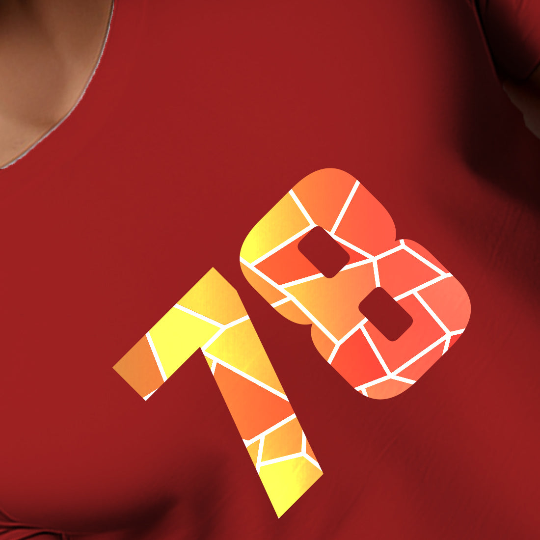 78 Number Men Unisex T-Shirt | Custom Number Graphic Tee (Red)