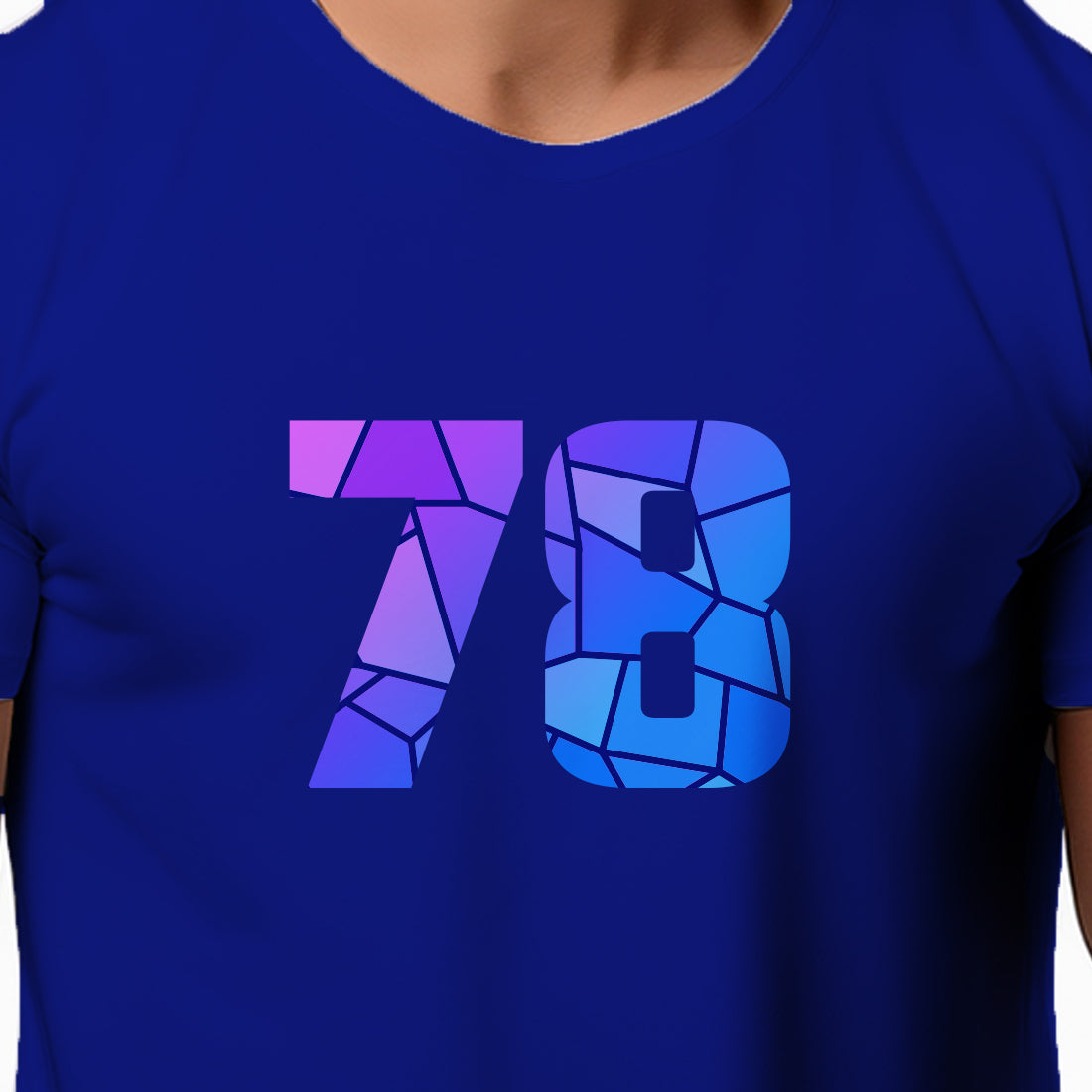 78 Number Men Unisex T-Shirt | Custom Number Graphic Tee (Royal Blue)