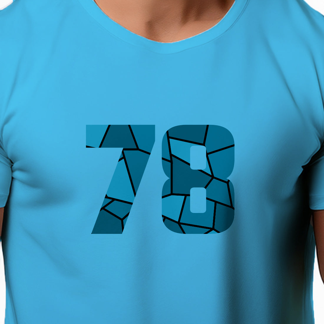 78 Number Men Unisex T-Shirt | Custom Number Graphic Tee (Sky Blue)