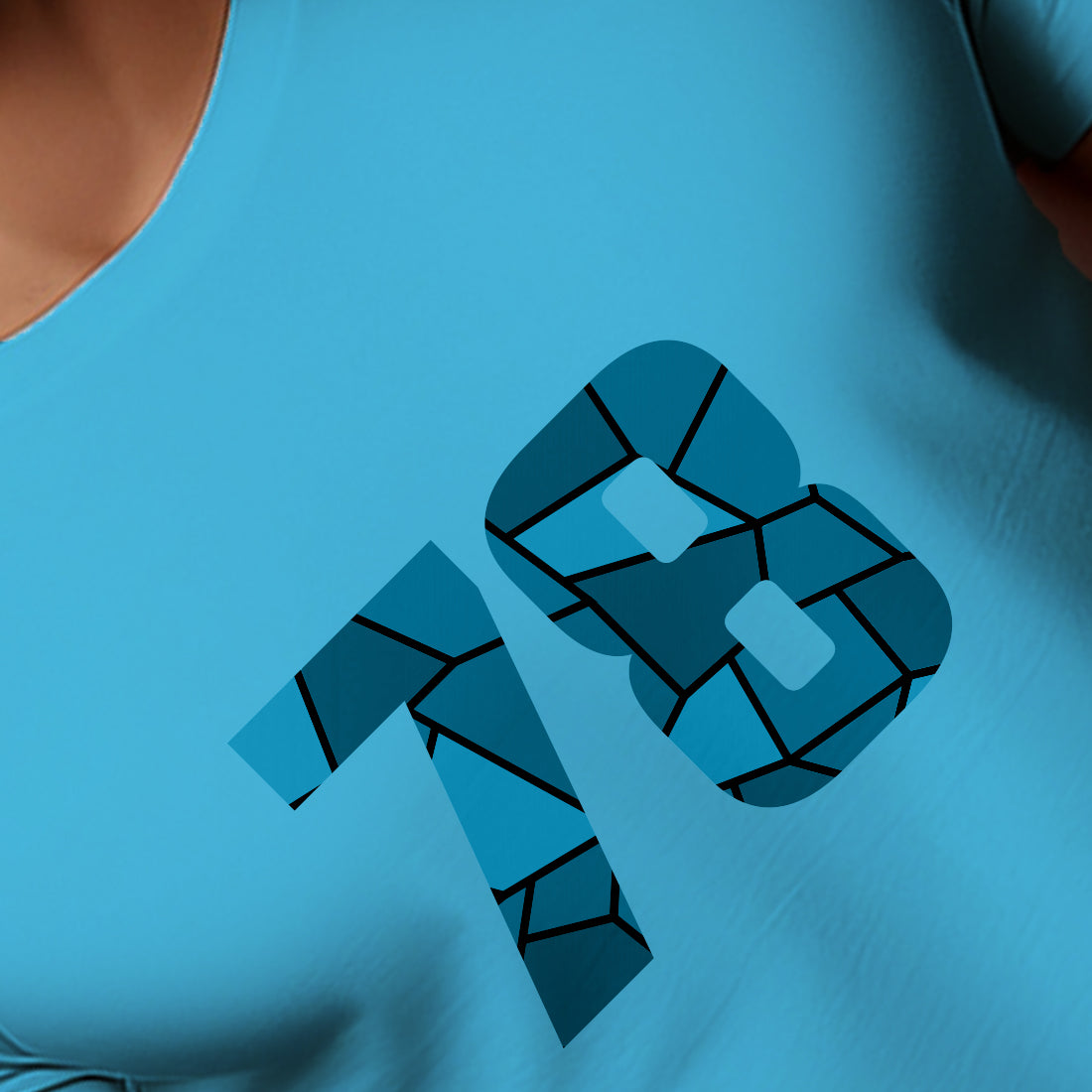 78 Number Men Unisex T-Shirt | Custom Number Graphic Tee (Sky Blue)