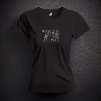 79 Number Women T-Shirt (Black) | Stylish Numeric Graphic Tee
