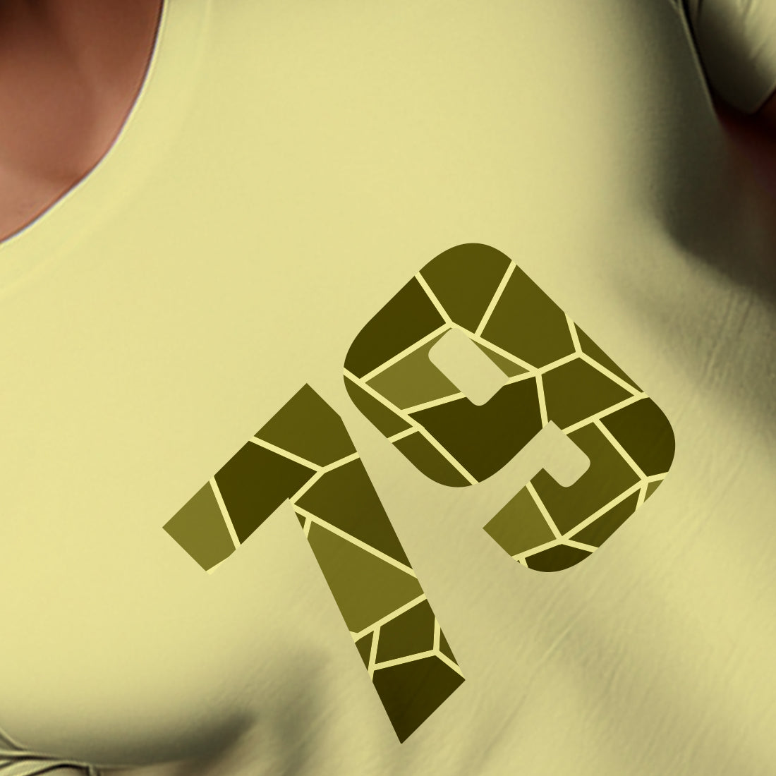 79 Number Men Unisex T-Shirt | Custom Number Graphic Tee (Butter Yellow)