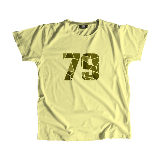79 Number Men Unisex T-Shirt | Custom Number Graphic Tee (Butter Yellow)