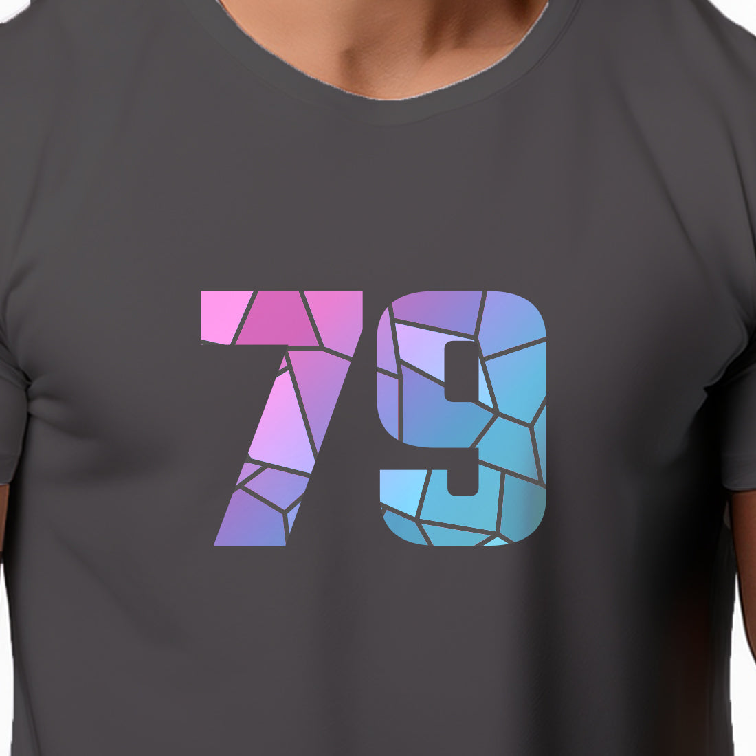 79 Number Men Unisex T-Shirt | Custom Number Graphic Tee (Charcoal Grey)