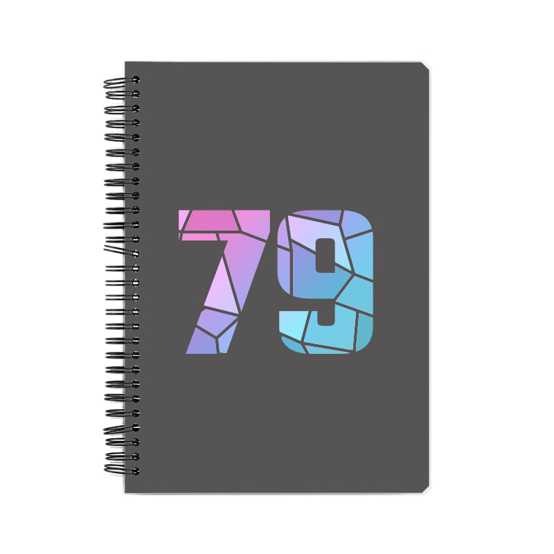 79 Number Notebook (Charcoal Grey, A5 Size, 100 Pages, Ruled, 6 Pack)